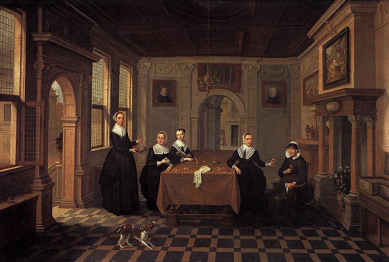 BASSEN, Bartholomeus van Five ladies in an interior